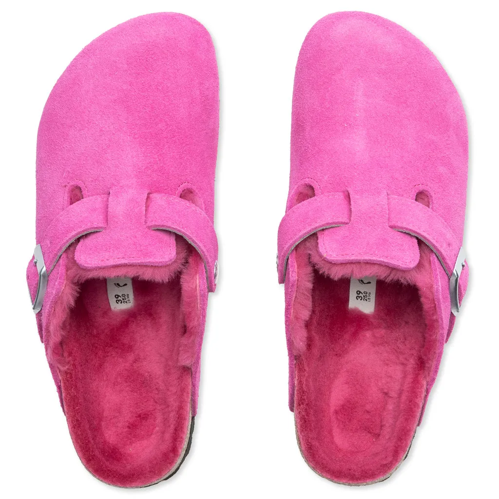 Women's Narrow Boston Shearling Suede - Fuchsia Tulip